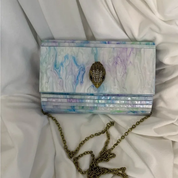 💜🩵RARE FIND!!! Kurt Geiger London Party Eagle Clutch With Removable Chain NWT 🩵💜 - Picture 12 of 12